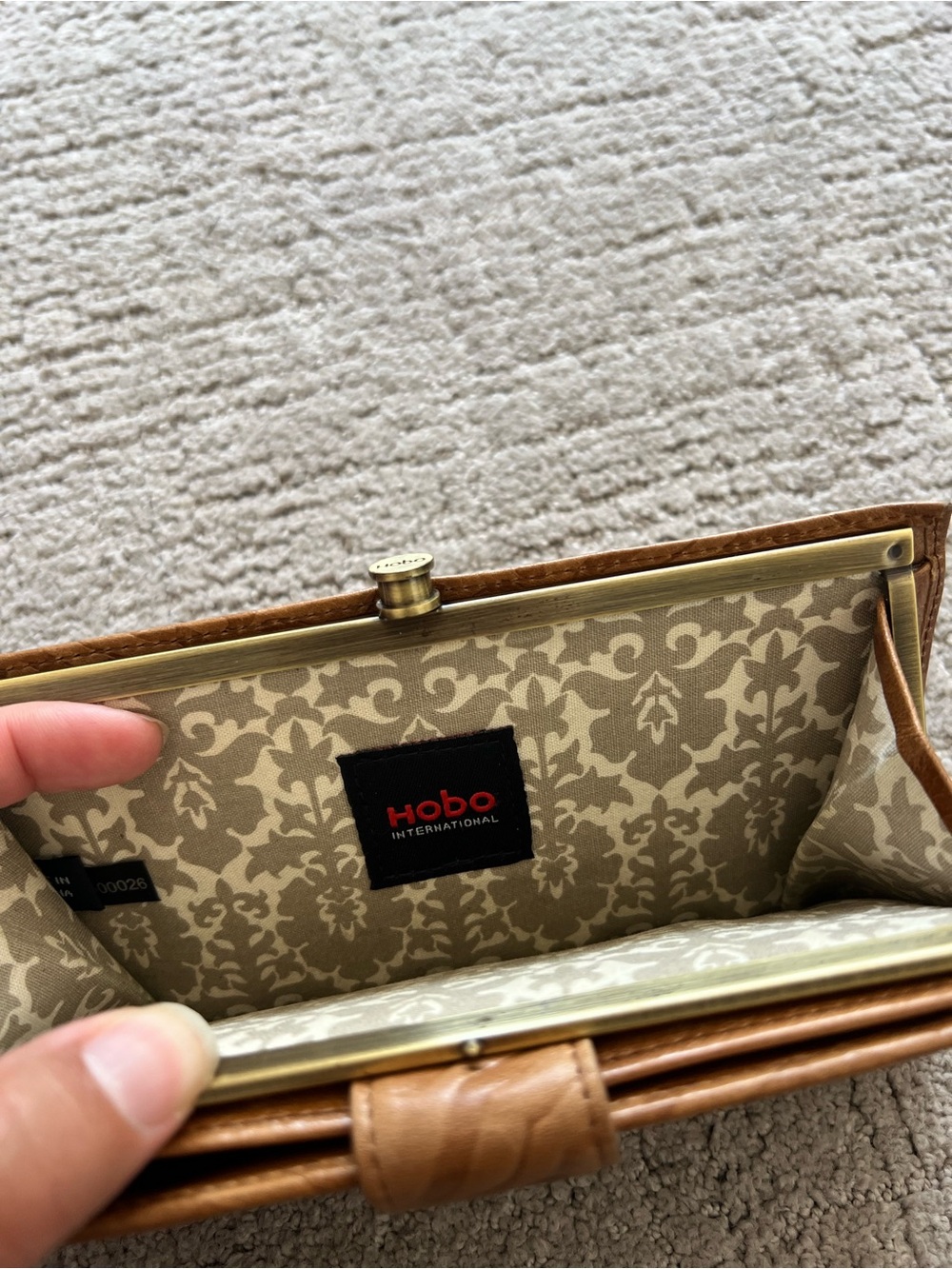 HOBO Embossed Tan Leather Wallet - Picture 8 of 16